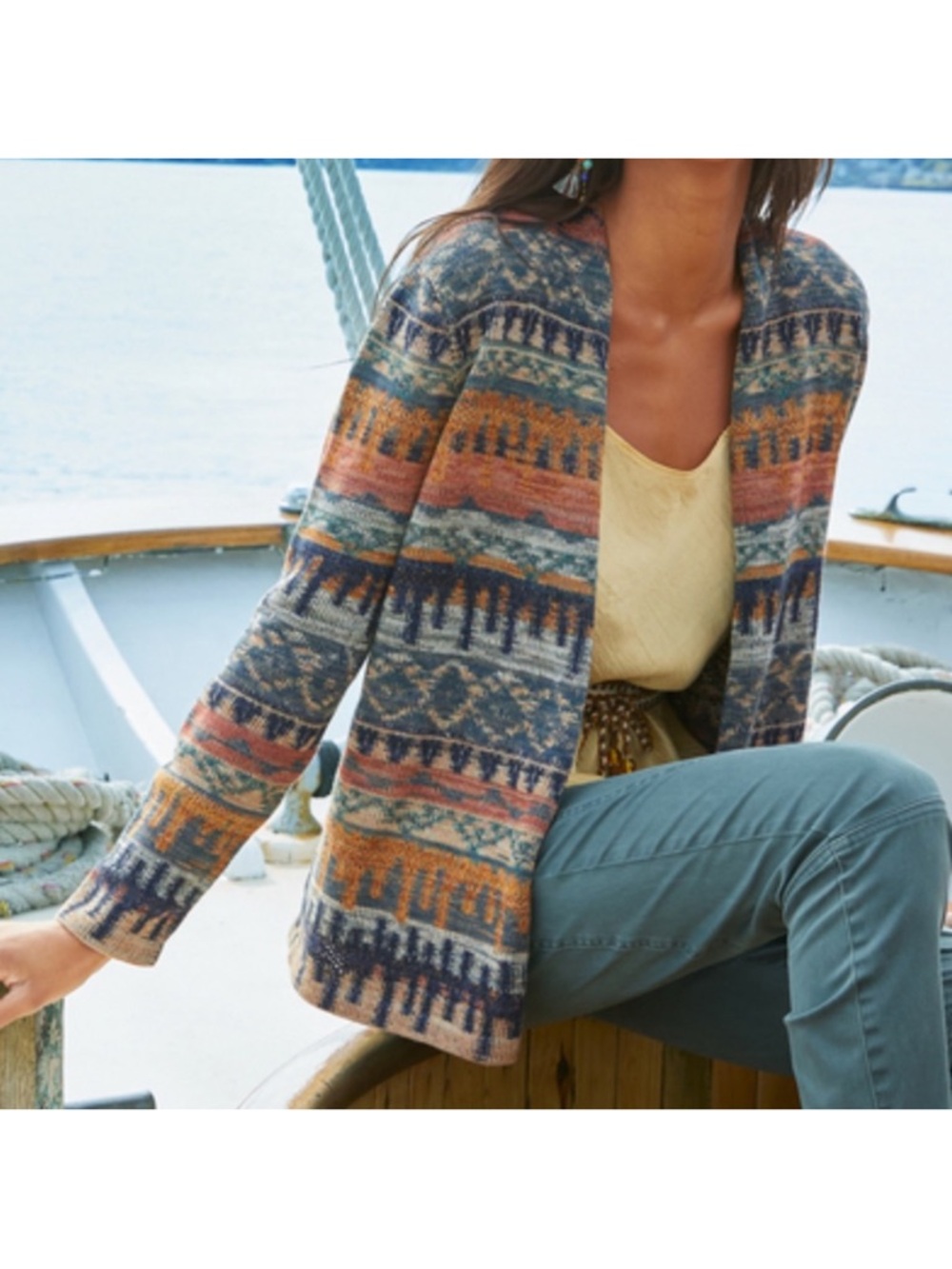 NWT Peruvian Connection Castle Harbour Cardigan